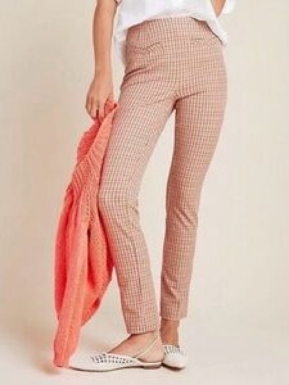 [anthropologie] The Essential Slim Cropped Plaid Trousers